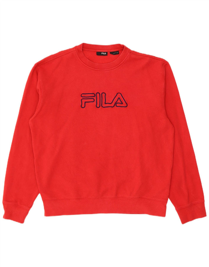 Fila moletom gráfico masculino jumper grande algodão vermelho