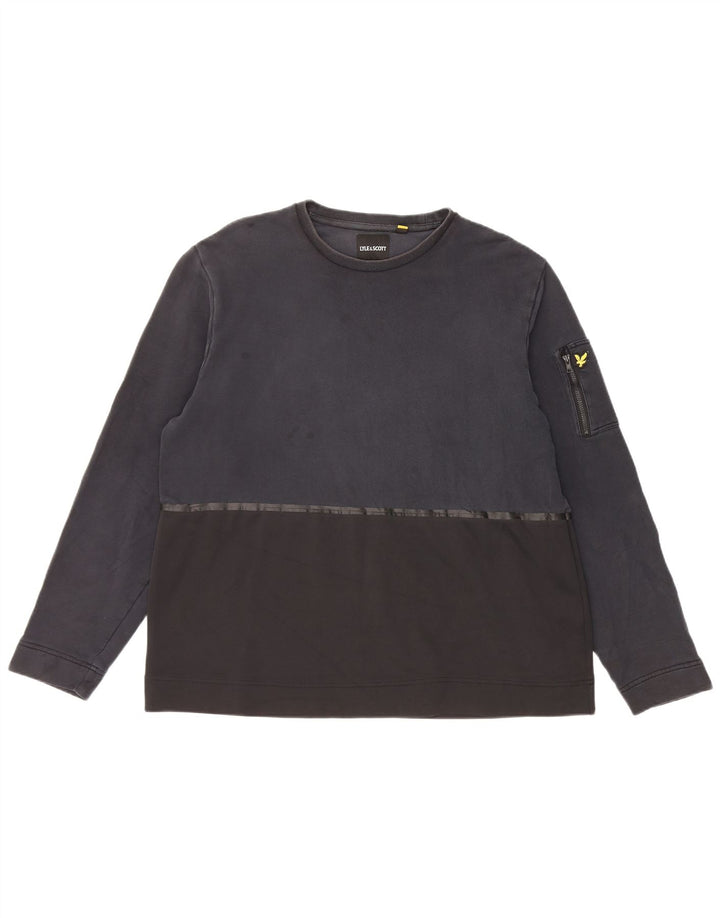 Moletom masculino Lyle & Scott Jumper XL preto colorblock algodão
