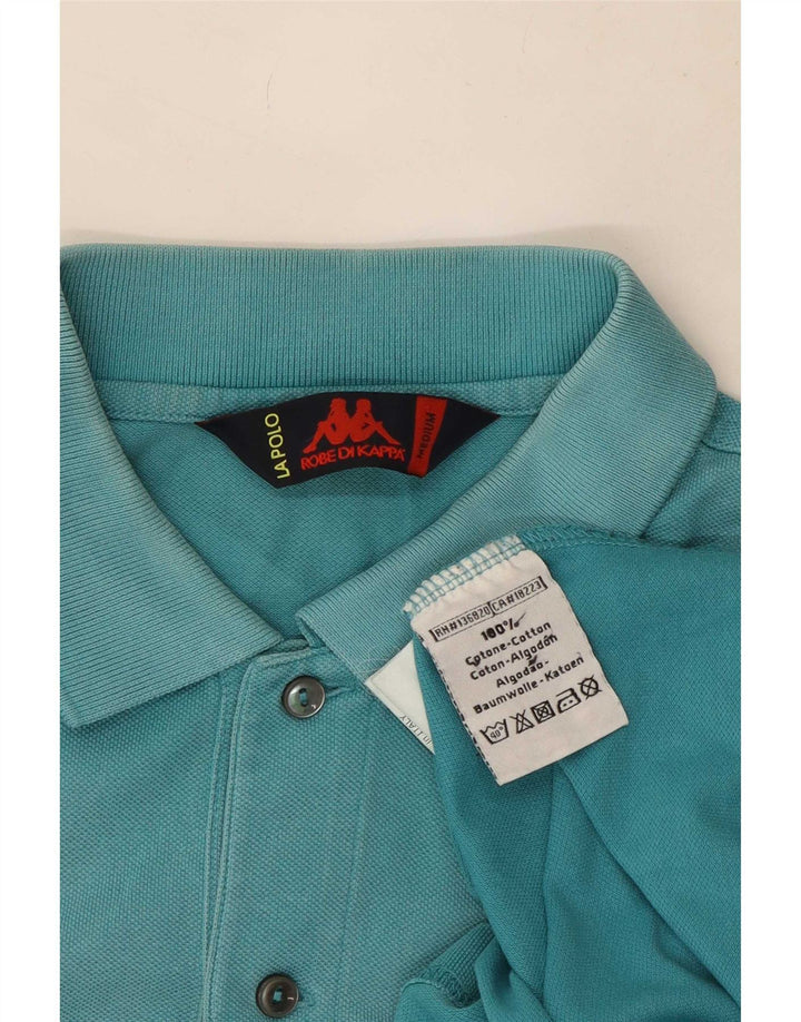Camisa polo masculina Kappa algodão azul médio