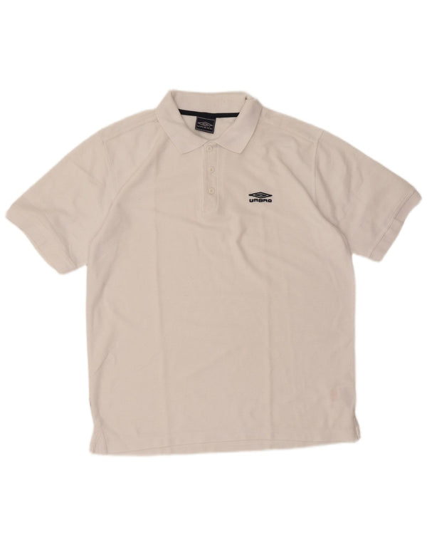 Camisa polo masculina Umbro grande poliéster branco