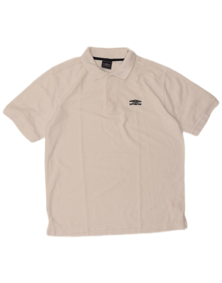 Camisa polo masculina Umbro grande poliéster branco