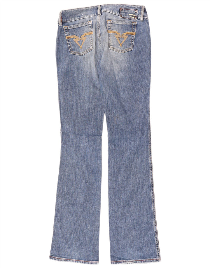 Diesel feminino cintura baixa bootcut jeans W28 L33 azul algodão