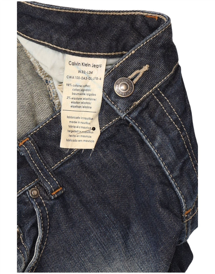 Calça jeans feminina Calvin Klein Bootcut W32 L34 azul marinho algodão
