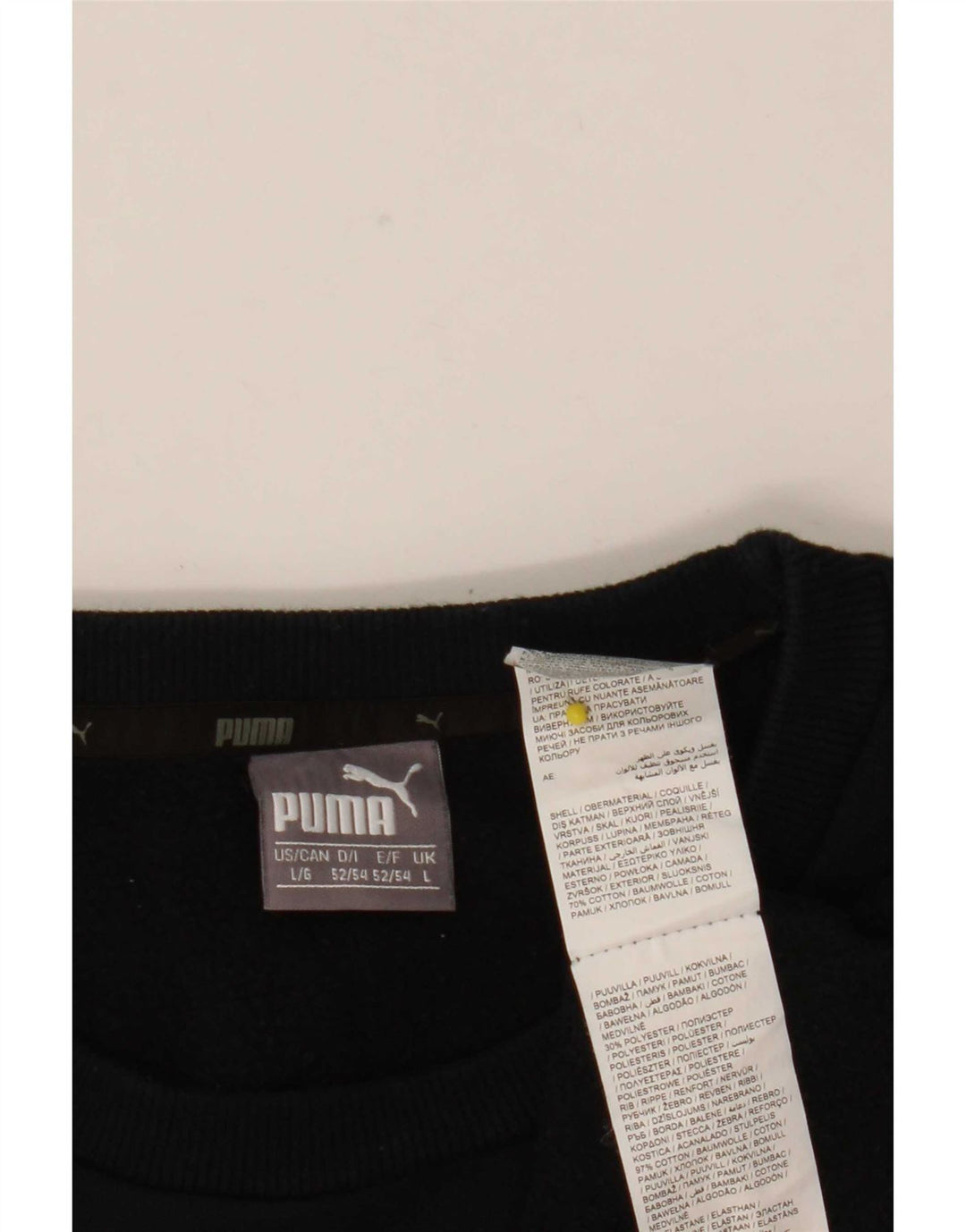 Puma Mens Graphic Moletom Jumper Grande Algodão Preto