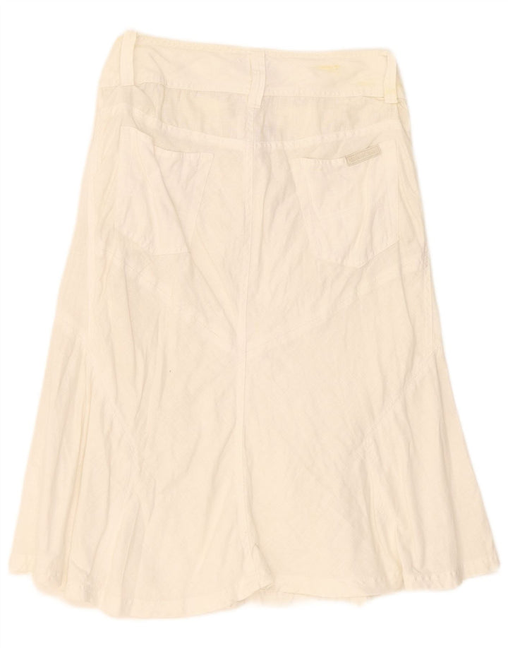 Saia evasê feminina Marlboro Classics EU 42 grande W30 linho branco