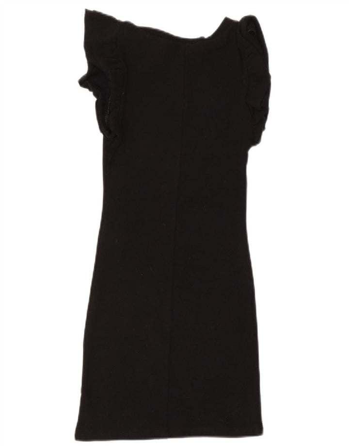 Vestido bainha feminino Zara Reino Unido 10 pequeno algodão preto