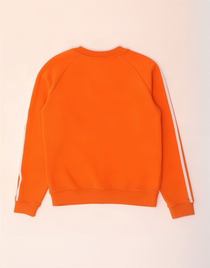 Adidas Womens Sweatshirt Jumper UK 14 Médio Laranja Algodão