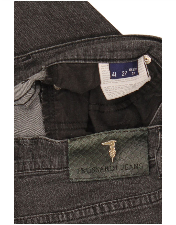Jeans retos femininos TRUSSARDI W25 L29 algodão preto