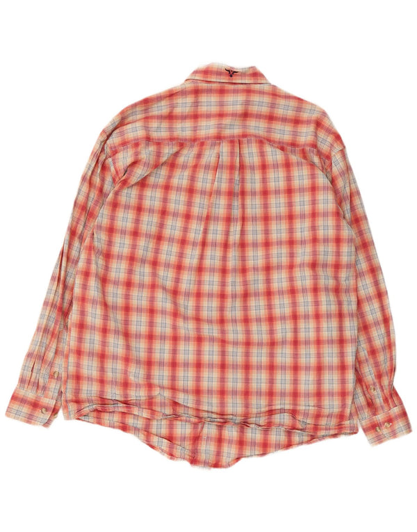 Camisa masculina Wrangler grande algodão xadrez vermelho