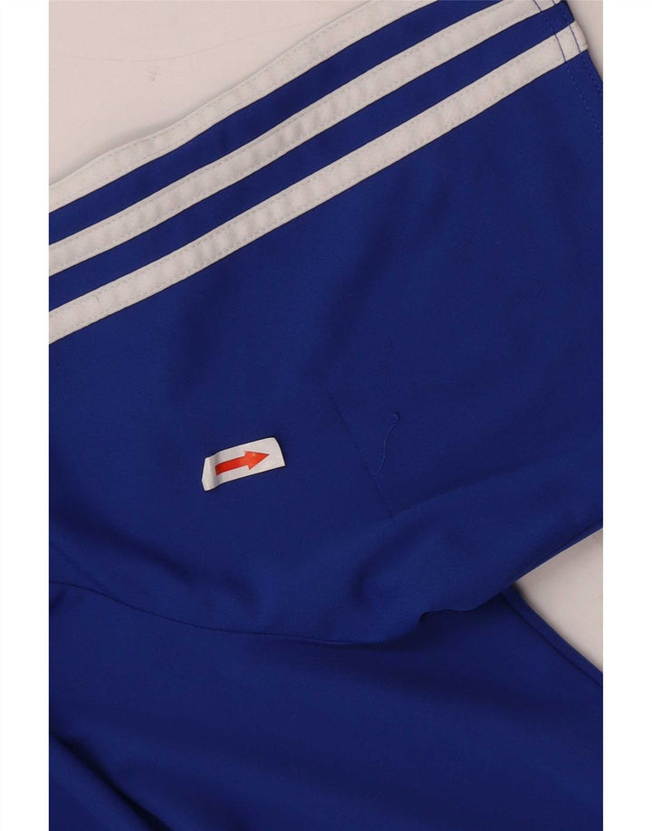 Adidas Mens Climalite Camiseta Top Grande Azul Colorblock Poliéster