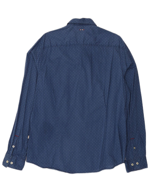 Camisa masculina Napapijri com estampa abstrata 2XL algodão azul