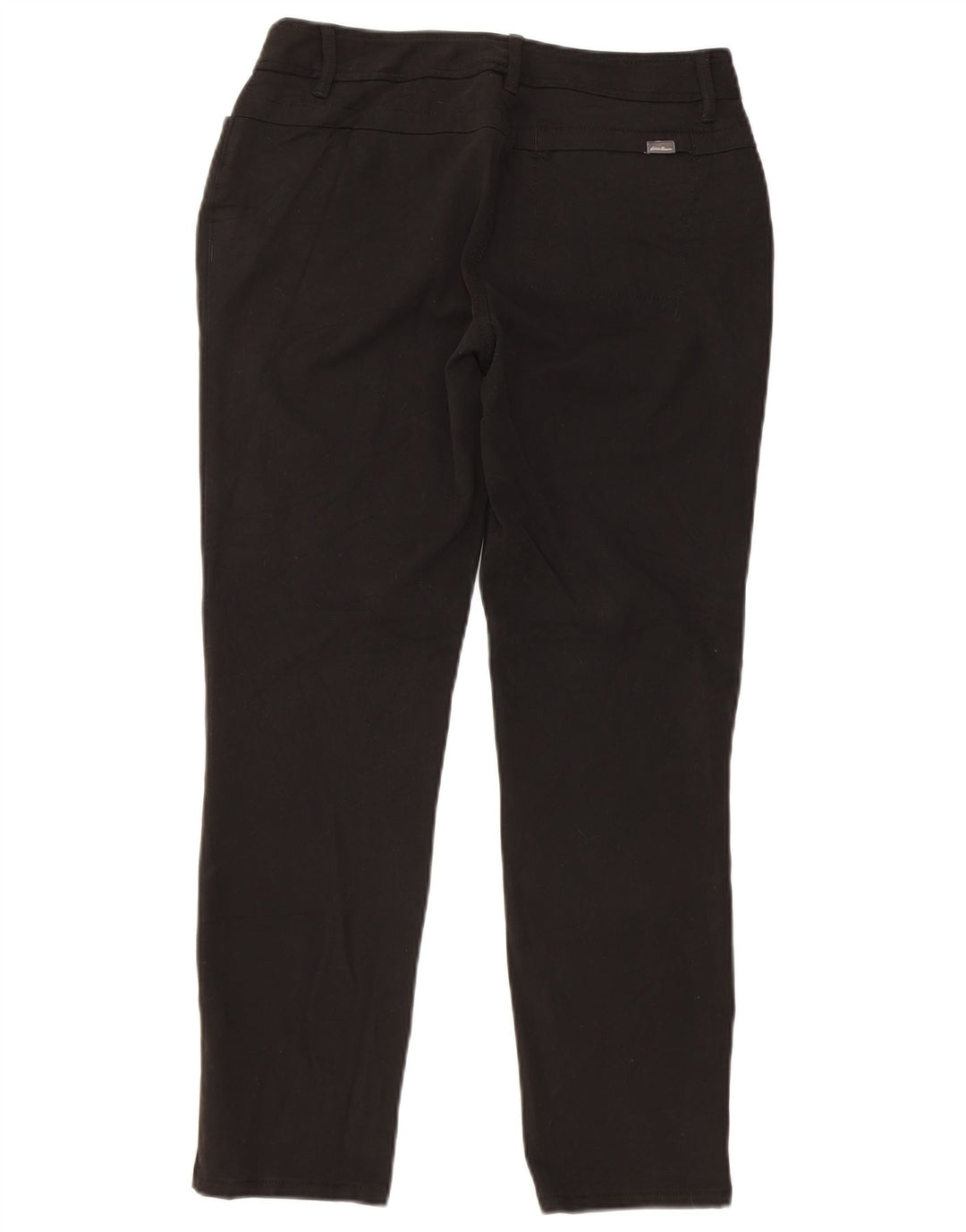 Calça feminina casual EDDIE BAUER US 4 pequena W28 L27 poliéster preto