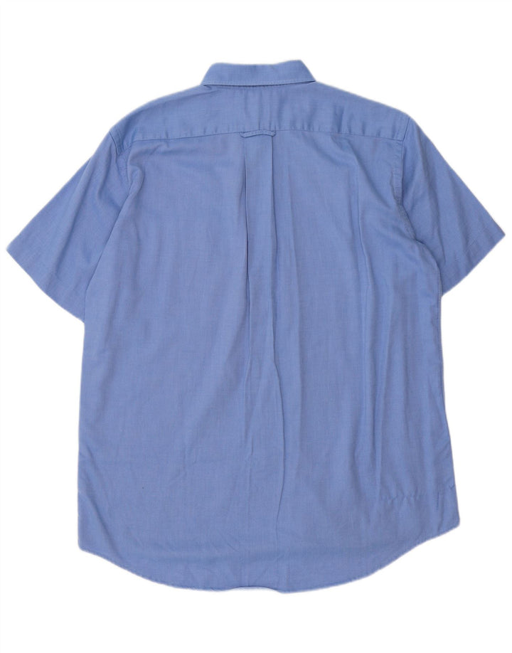Camisa masculina Lacoste manga curta tamanho 40 algodão azul médio