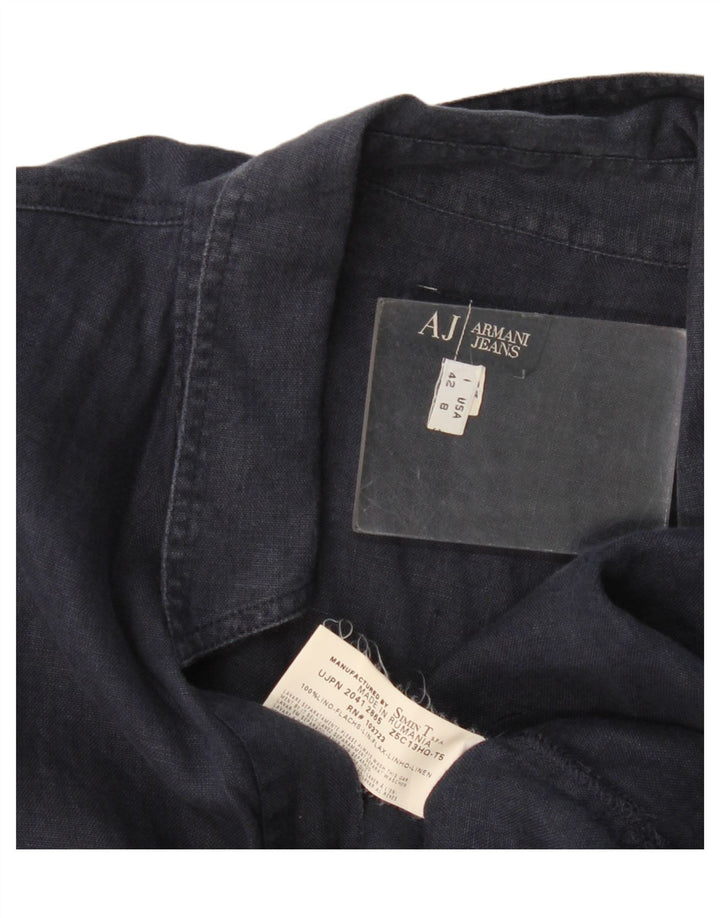 Pulôver feminino Armani Jeans IT 42 linho azul marinho médio
