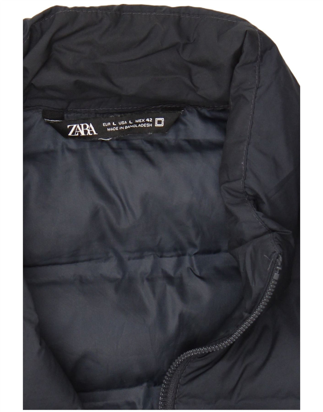Jaqueta acolchoada masculina ZARA UK 40 grande azul marinho