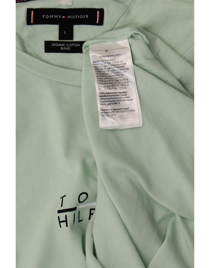 Camiseta feminina TOMMY HILFIGER com estampa gráfica Reino Unido 16 grande algodão verde