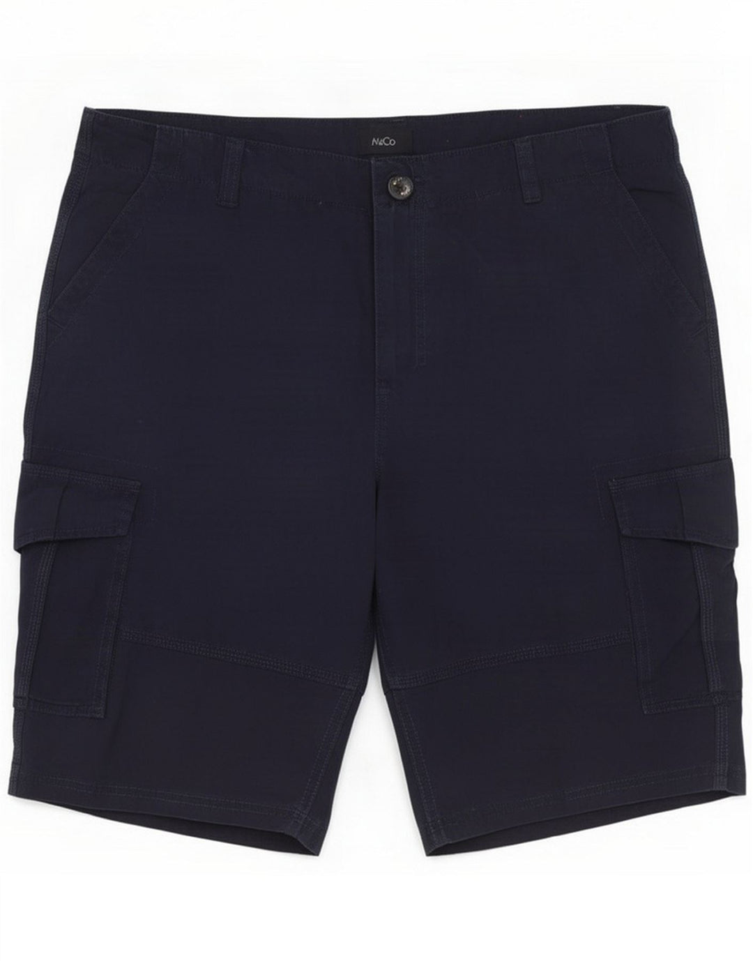 M&Co Shorts cargo masculino grande W36 algodão azul marinho