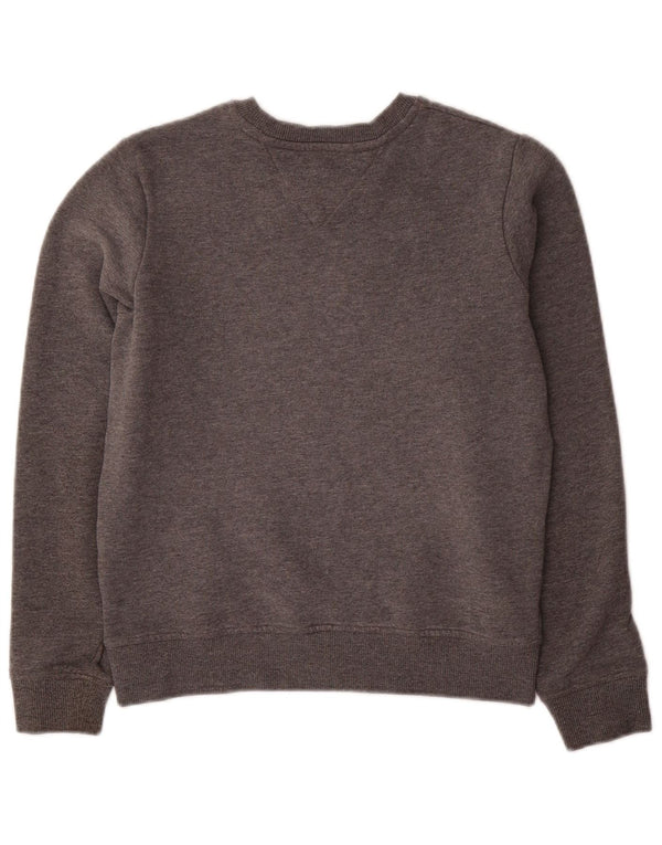 TOMMY HILFIGER Womens Oversized Graphic Sweatshirt Jumper UK 6 XS Grey