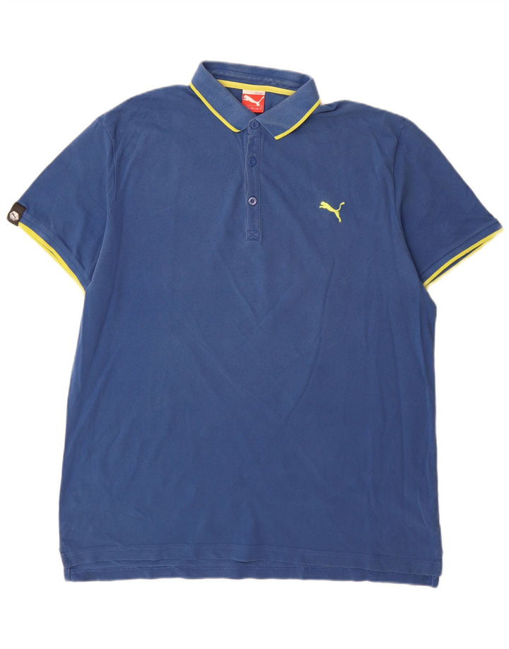 Camisa polo masculina Puma XL azul algodão