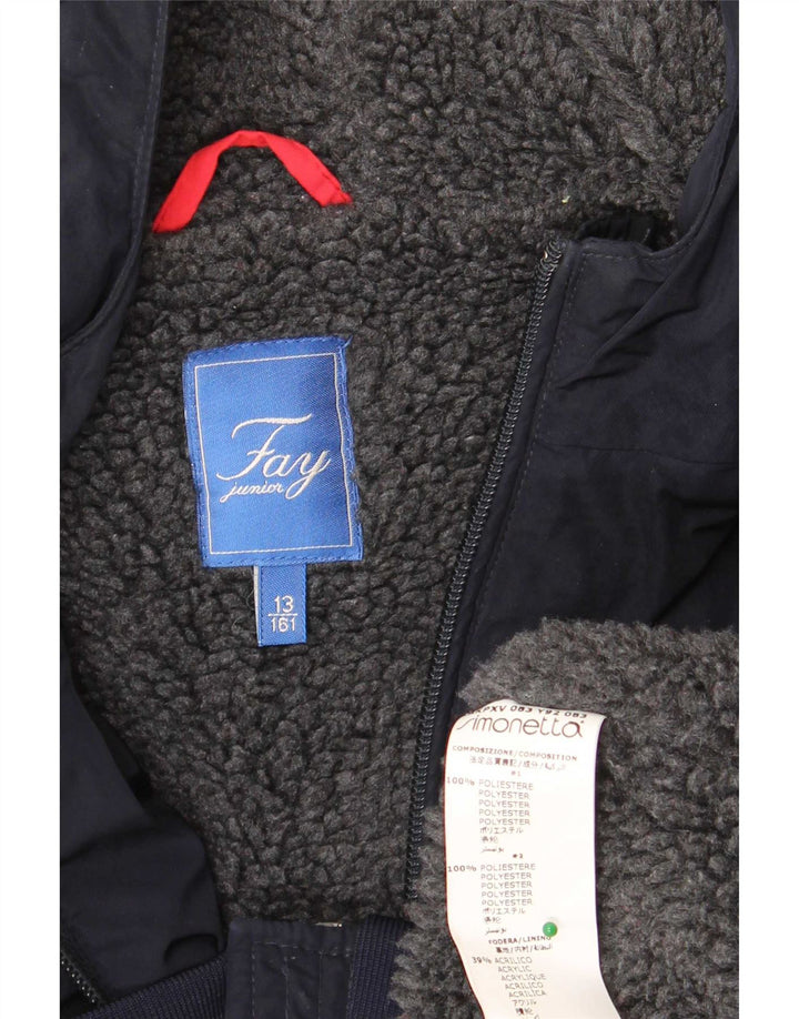 Jaqueta bomber com capuz Fay Girls 12-13 anos azul marinho poliéster