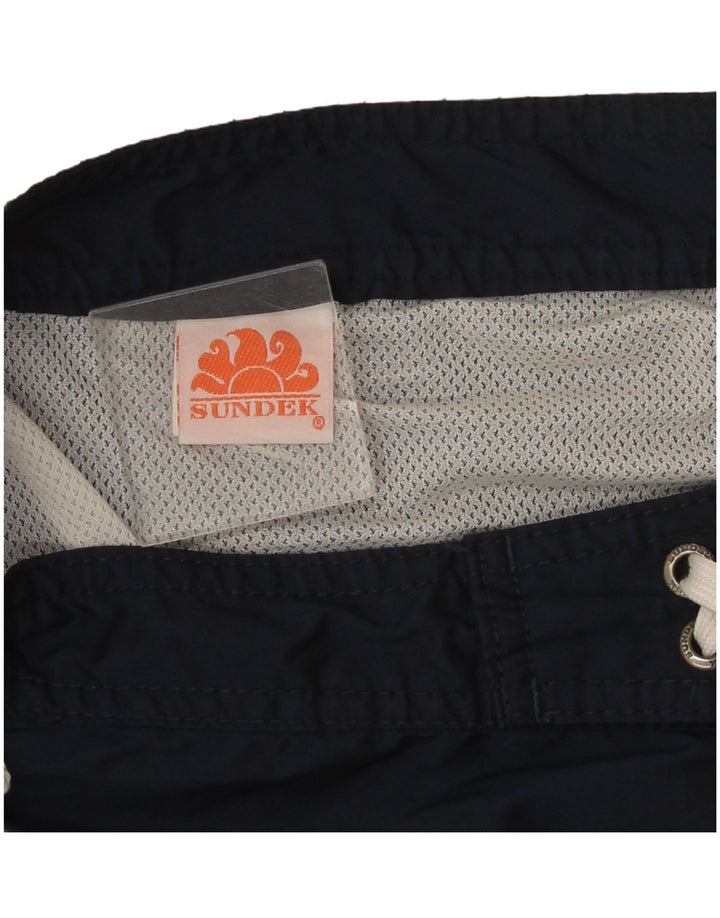 Shorts de natação masculino Sundek grande poliéster listrado azul marinho