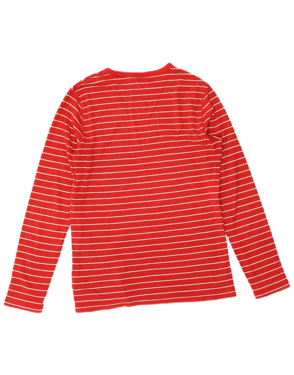 Gap Mens Top Manga Longa XS Algodão Listrado Vermelho