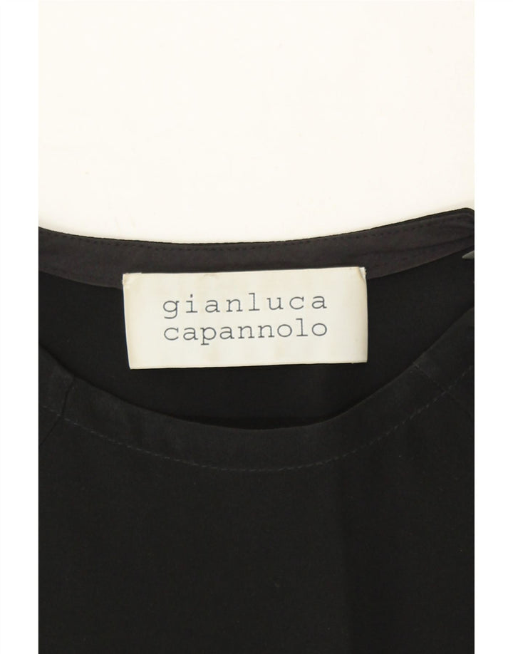 GIANLUCCA CAPANNOLO Womens Batwing Shift Dress EU 40 Medium Black Silk Vintage Gianlucca Capannolo and Second-Hand Gianlucca Capannolo from Messina Hembry 