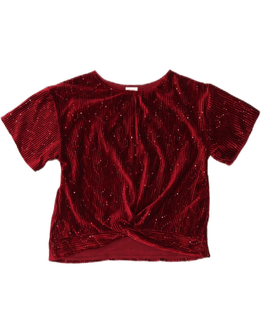 Blusa Zara Girls Velour Top 9-10 Anos Poliéster Vermelho
