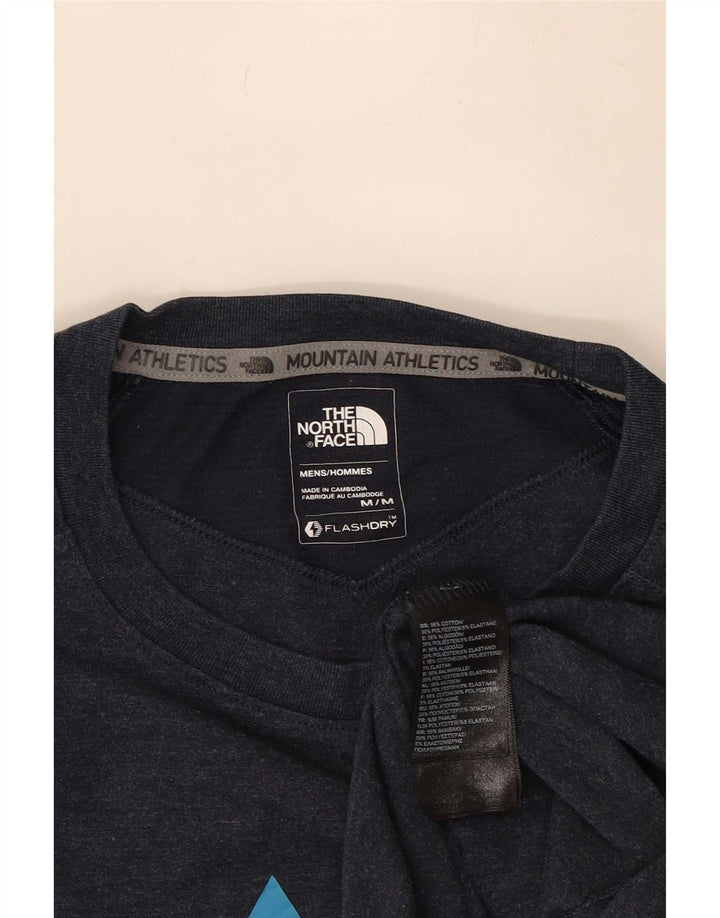 Camiseta gráfica masculina The North Face Top médio algodão azul marinho
