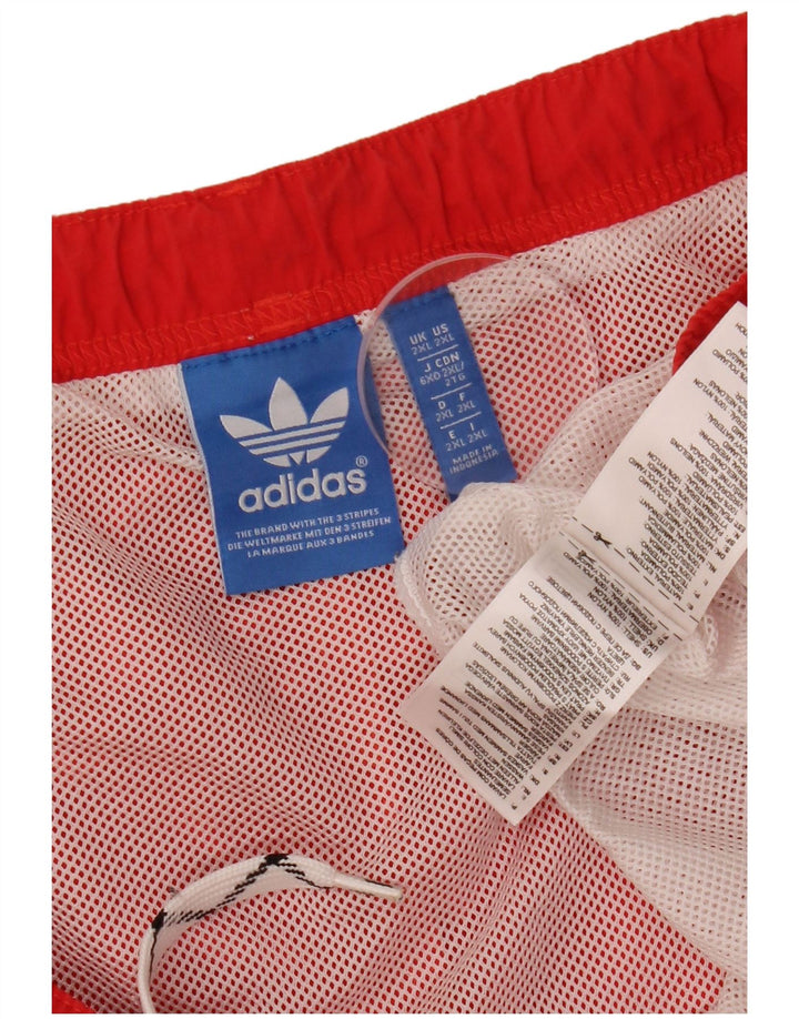Shorts de natação masculino Adidas 2XL vermelho colorblock nylon