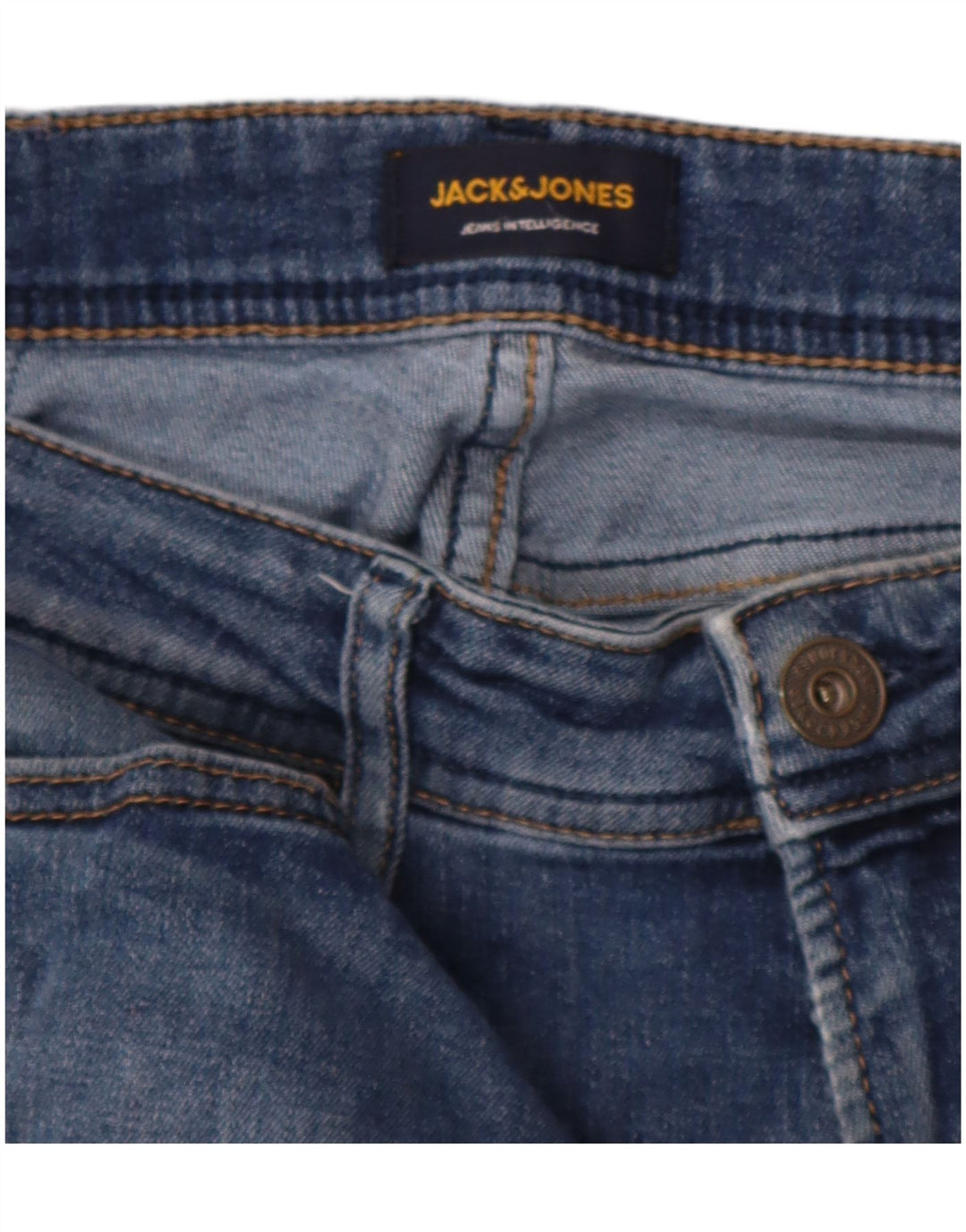 Jeans retos masculinos JACK & JONES W31 L32 algodão azul