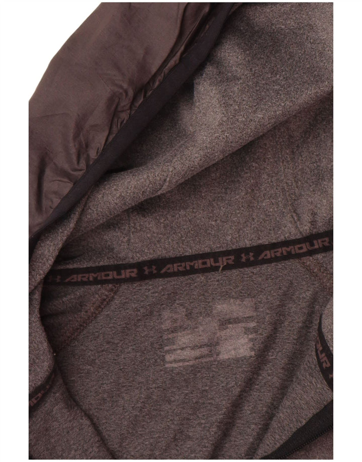 Under Armour masculino pulôver com capuz moletom grande bloco colorido cinza