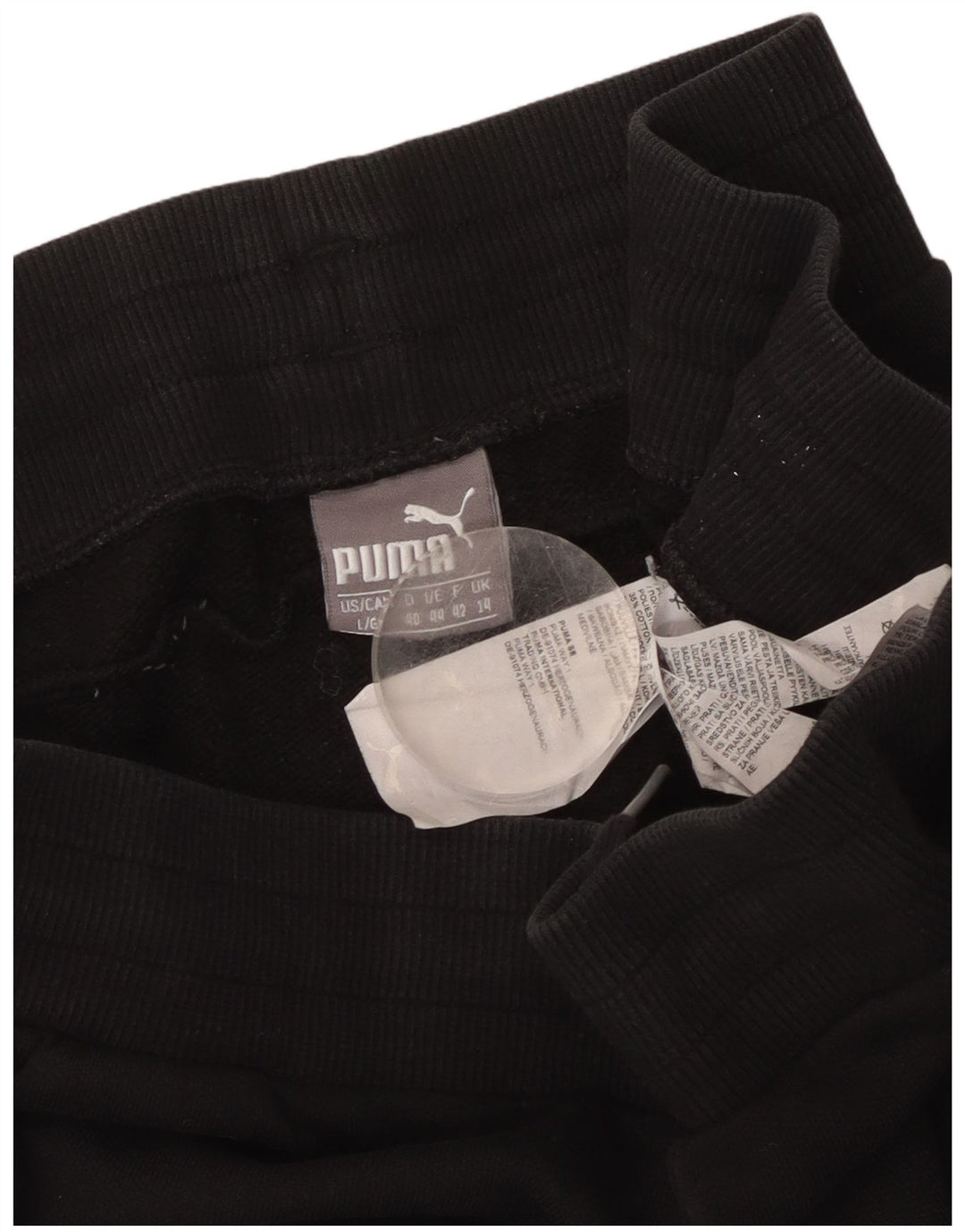 Calça de treino feminina Puma Joggers UK 14 grande poliéster preto
