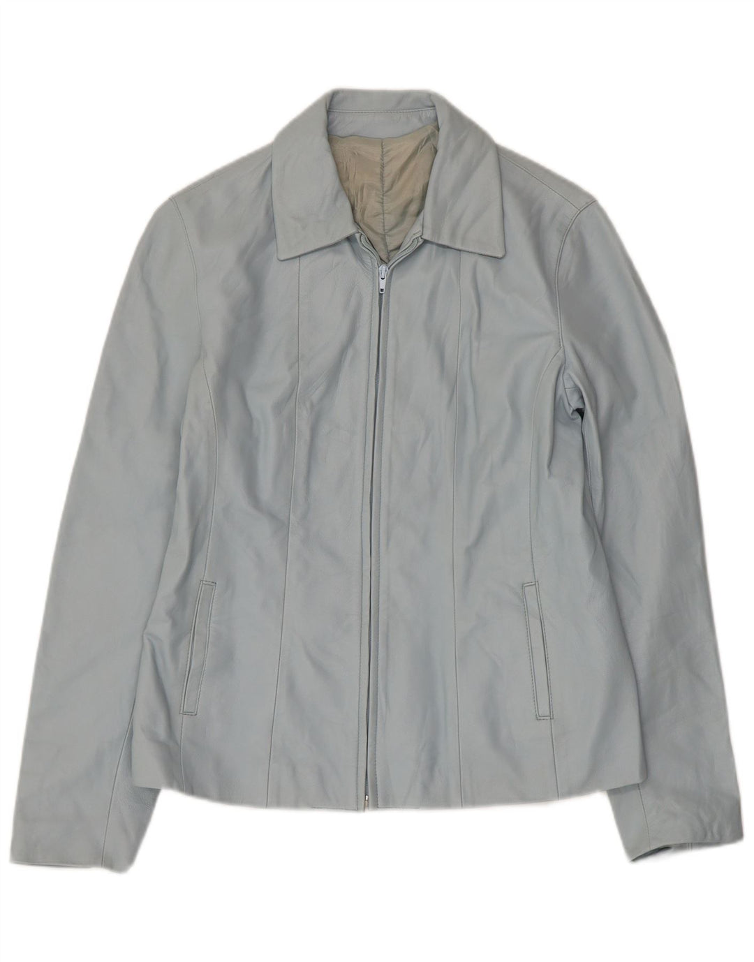 Jaqueta de couro feminina VINTAGE IT 46 grande couro azul
