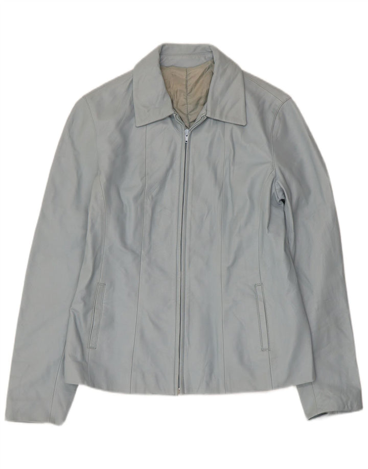 Jaqueta de couro feminina VINTAGE IT 46 grande couro azul