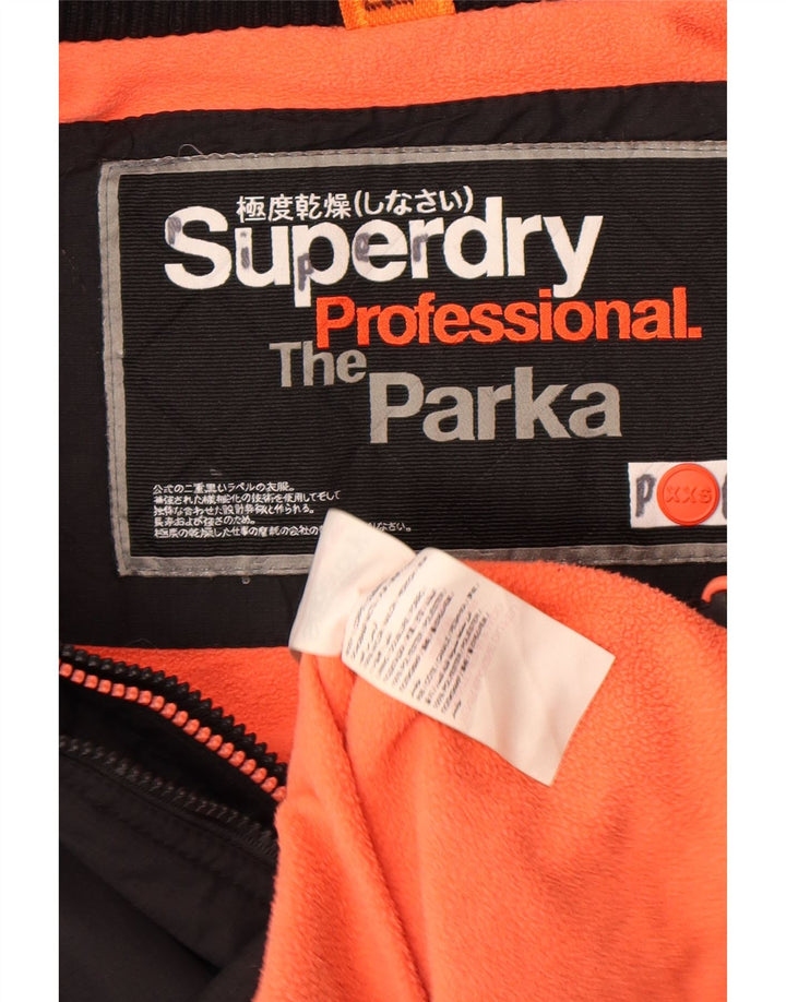 Jaqueta Parka Feminina Superdry com Capuz UK 2 2XS Preto