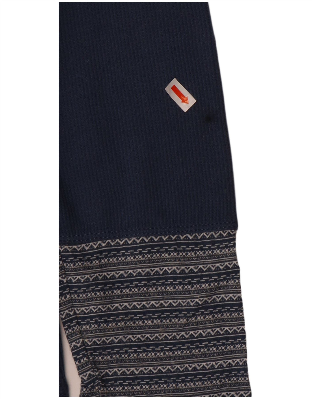 EDDIE BAUER Top feminino manga comprida Reino Unido 16 grande algodão listrado azul marinho