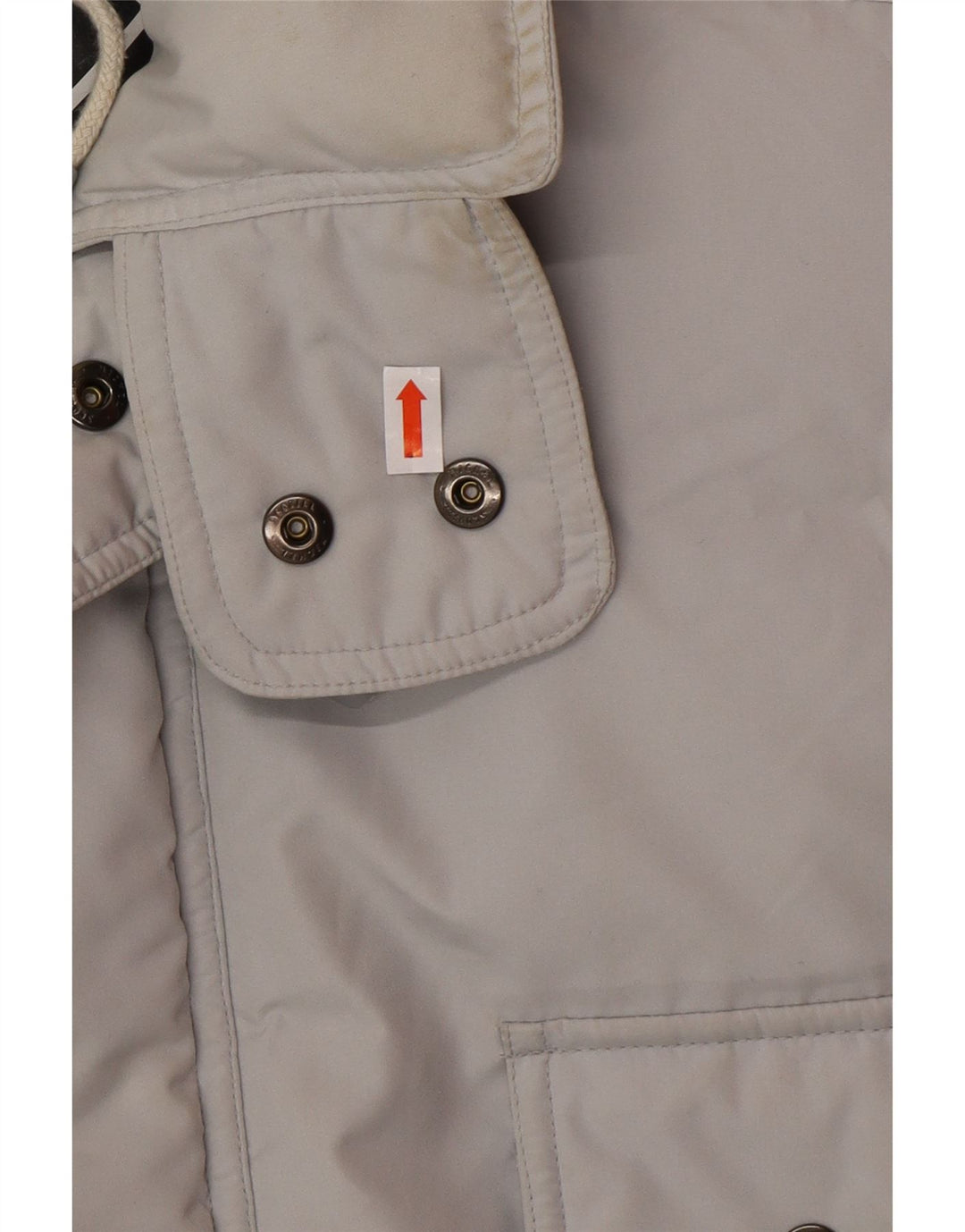 Casaco acolchoado masculino VINTAGE de ajuste solto Reino Unido 36 poliéster cinza pequeno