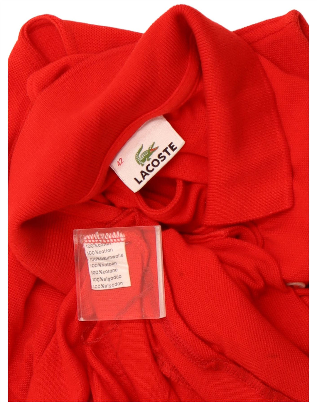 Vestido polo feminino sem mangas LACOSTE tamanho 42 grande algodão vermelho