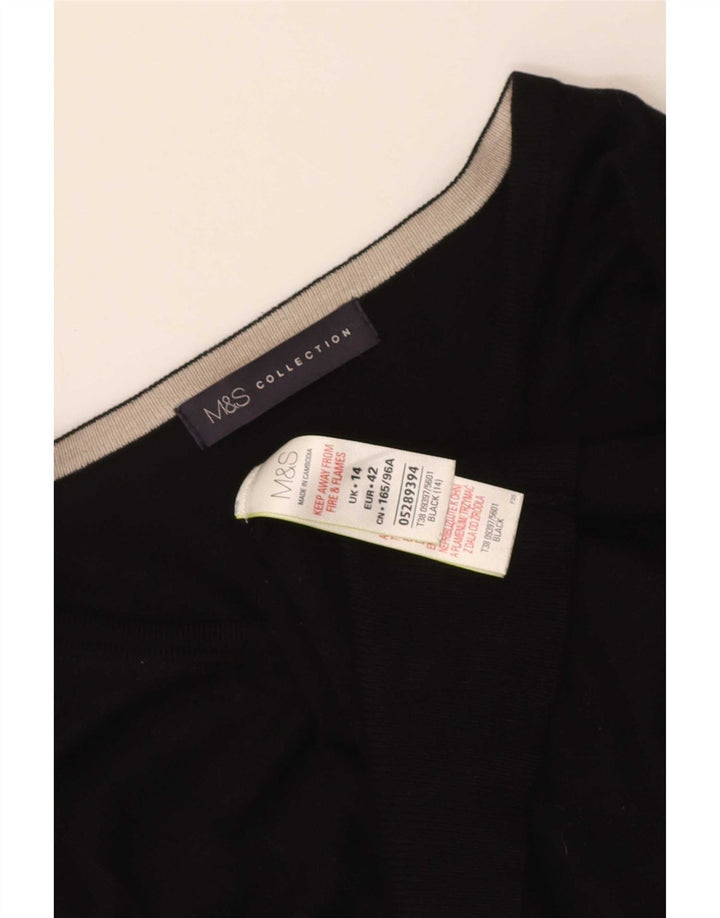 Suéter cardigã feminino Marks & Spencer UK 14 viscose preta média