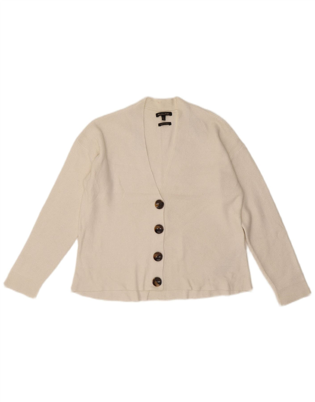 Suéter cardigan feminino Massimo Dutti UK 10 pequeno viscose branca