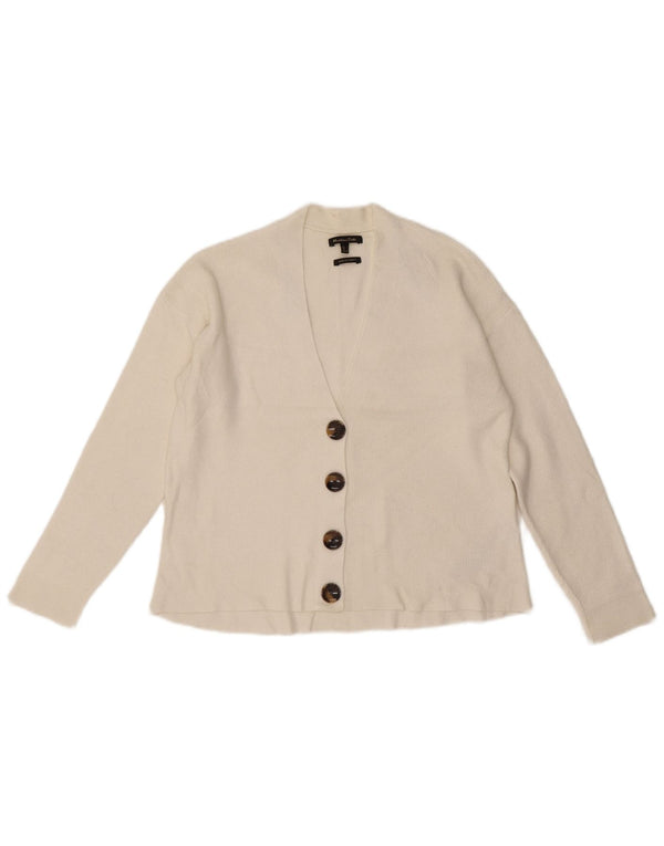 Suéter cardigan feminino Massimo Dutti UK 10 pequeno viscose branca