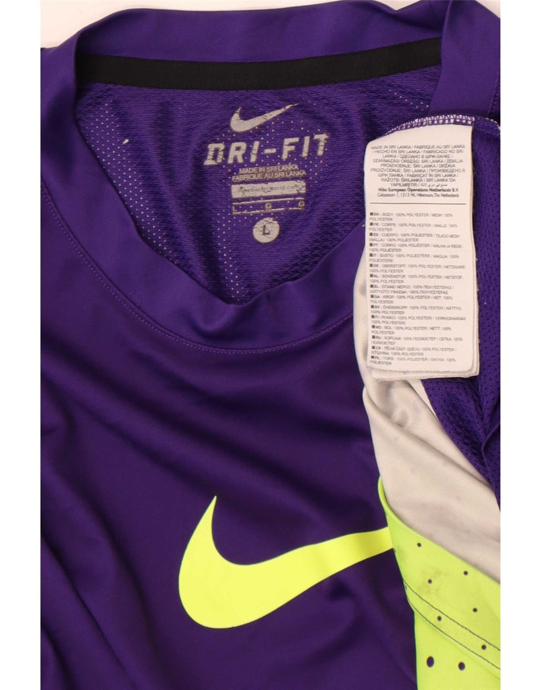 Camiseta Nike Masculina Dri Fit Graphic Top Grande Roxo Geométrico Poliéster