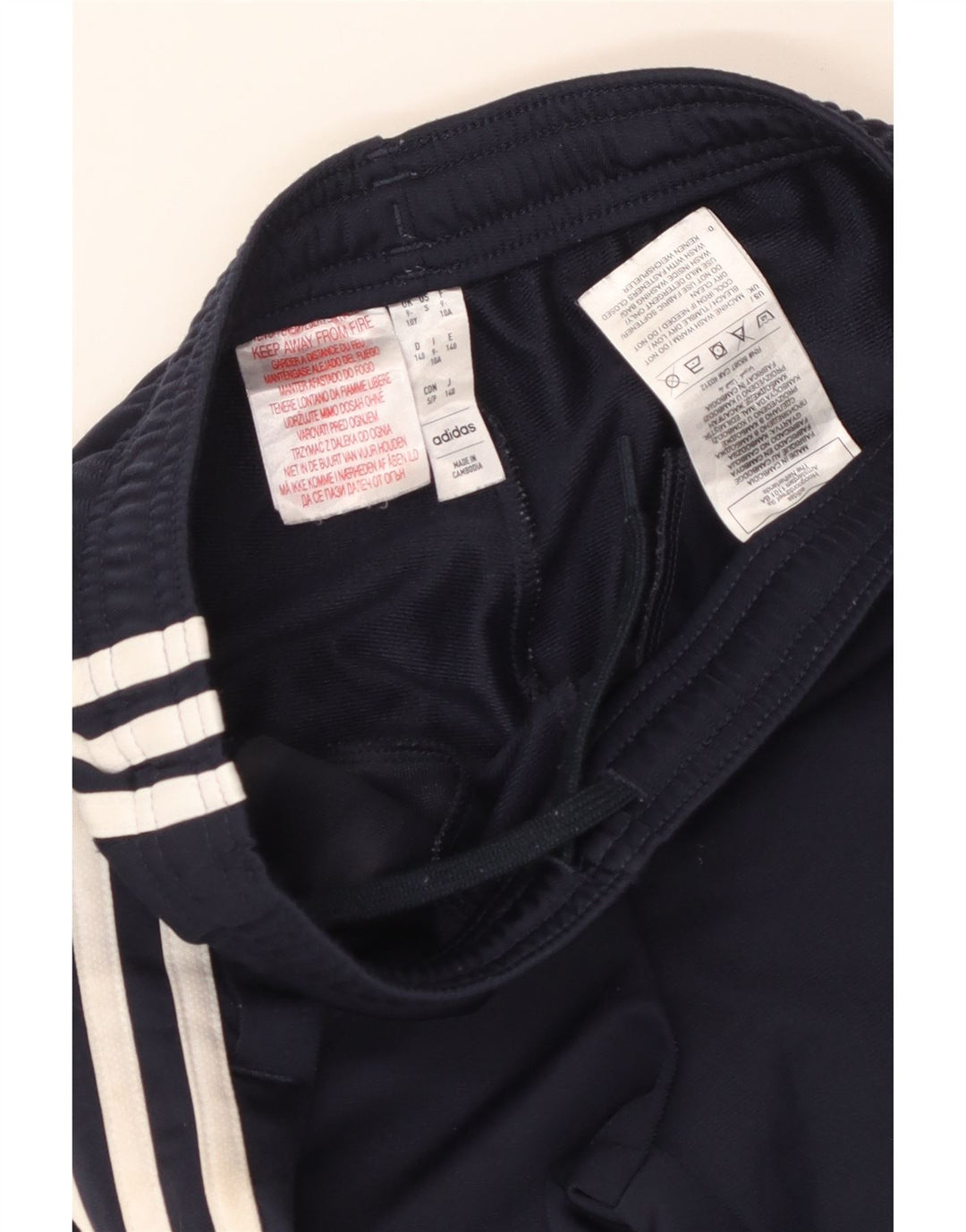 Calças de treino ADIDAS menino 9-10 anos azul marinho poliéster