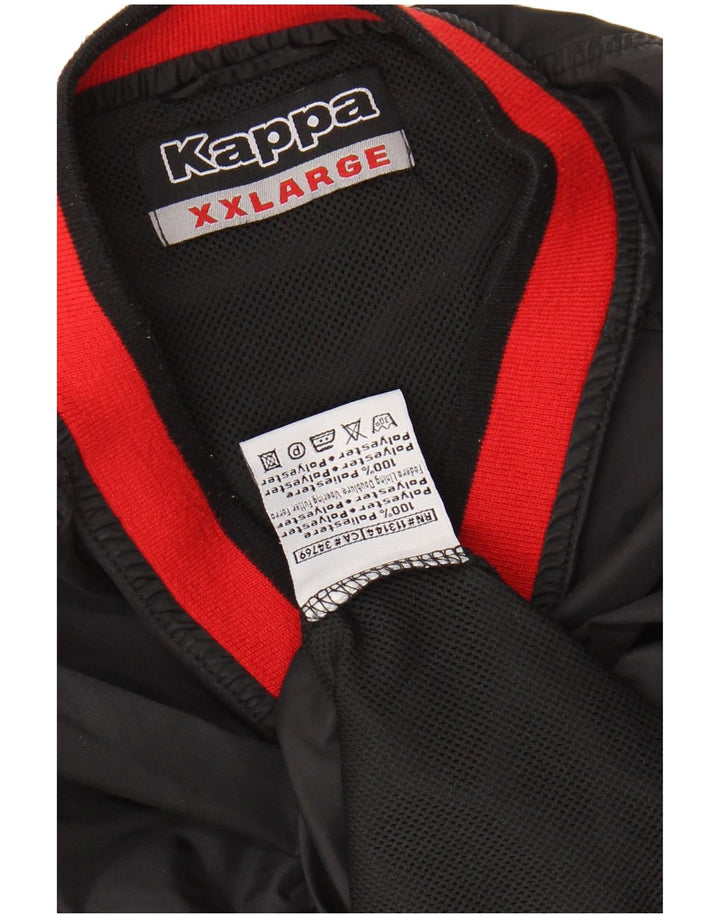 KAPPA Mens Pulôver Treino Top 2XL Preto Colourblock Poliéster