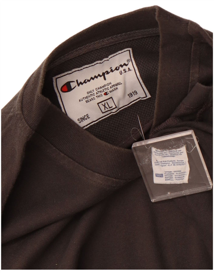 Campeão Mens Top Manga Longa XL Cinza Algodão