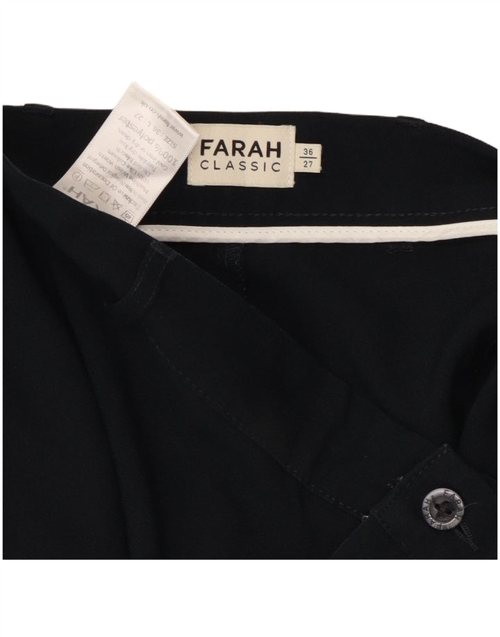Calça chino reta masculina Farah W36 L27 poliéster azul marinho