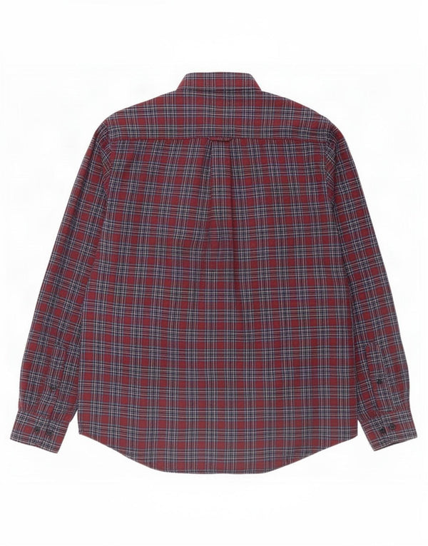 Camisa masculina de flanela James Pringle, poliéster xadrez médio cor de vinho