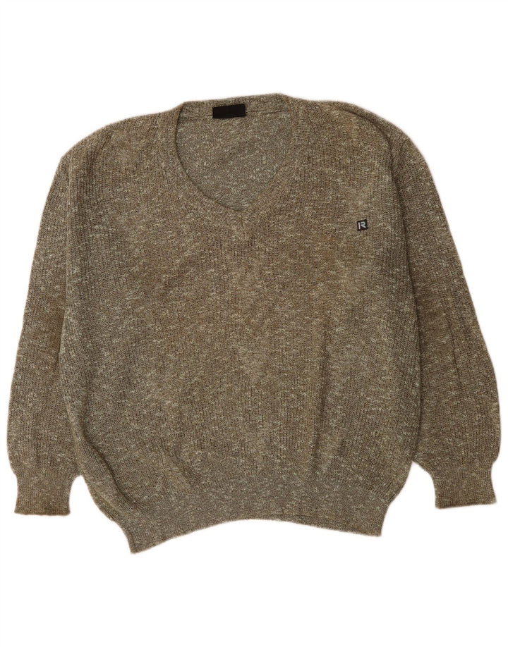 Suéter masculino Rasica com decote em V XL cinza manchado