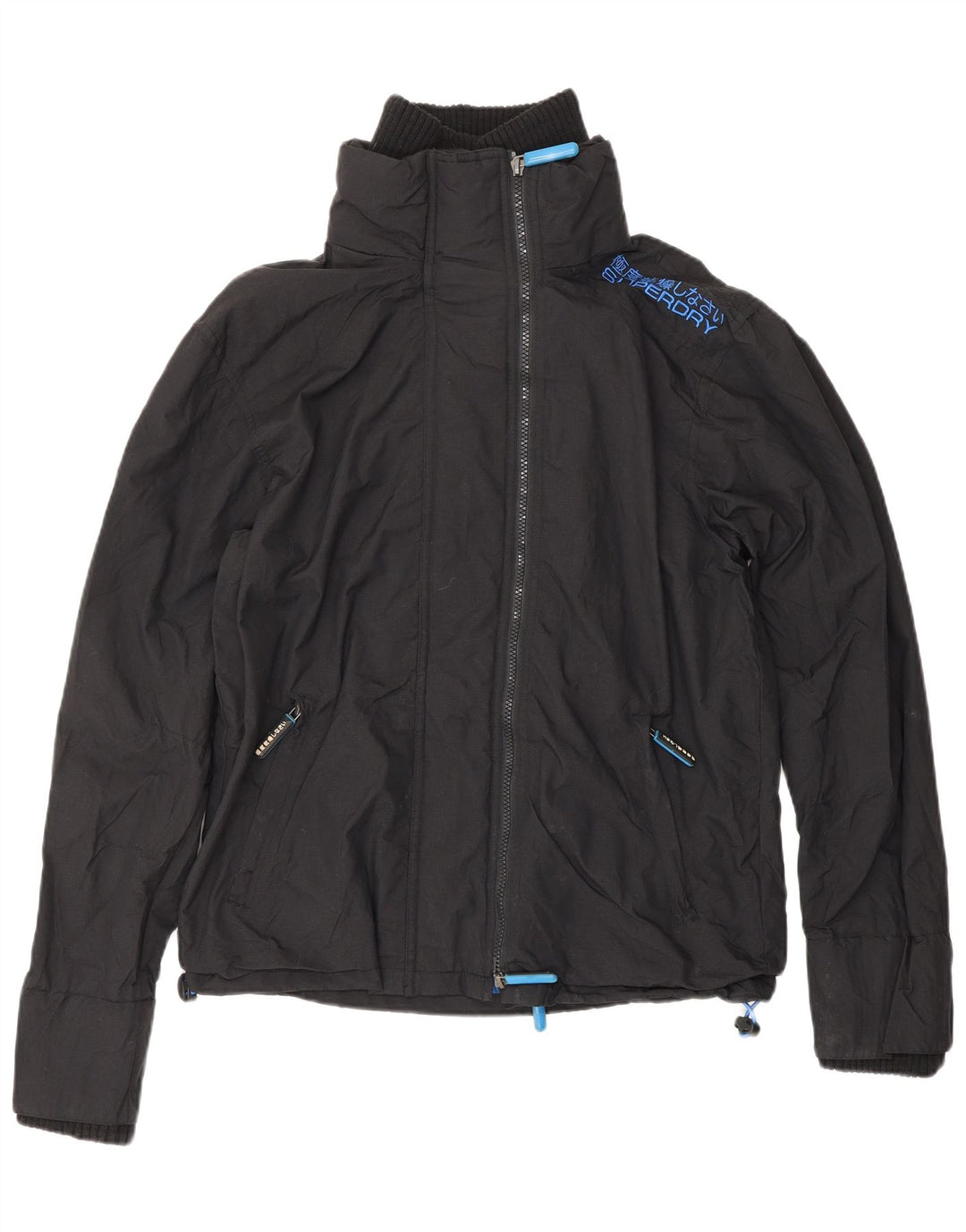 Jaqueta corta-vento feminina SUPERDRY The Windcheater UK 14 médio preto